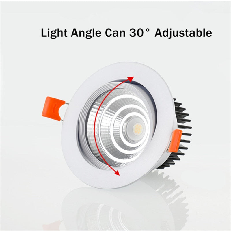 Round 4 types Dimmable Recessed LED Downlights 5w 7w 9w 12w 15w 18w COB LED Ceiling Lamp Spot Lights AC110-220V LED Lamp
