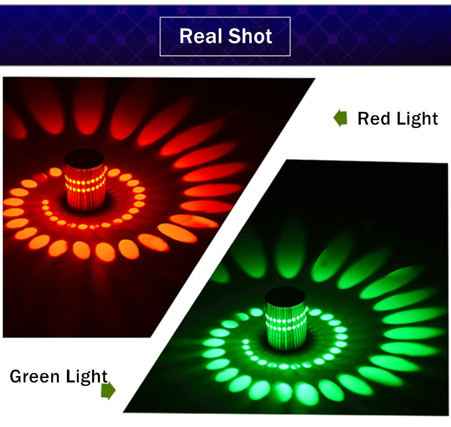 DBF Modern LED Ceiling Light 3W RGB Porch Lamp Surface Mount Flush Lighting Fixture Balcony Corridors Living Room KTV Bar Decor