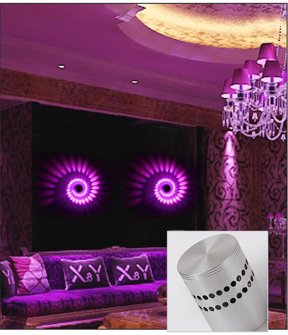 DBF Modern LED Ceiling Light 3W RGB Porch Lamp Surface Mount Flush Lighting Fixture Balcony Corridors Living Room KTV Bar Decor