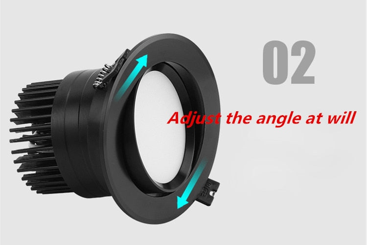 Dimmable LED COB Spotlight Ceiling lamp AC85-265V 5w 7w 9w 12w 15w Aluminum recessed downlight round led panel light Indoor lighting