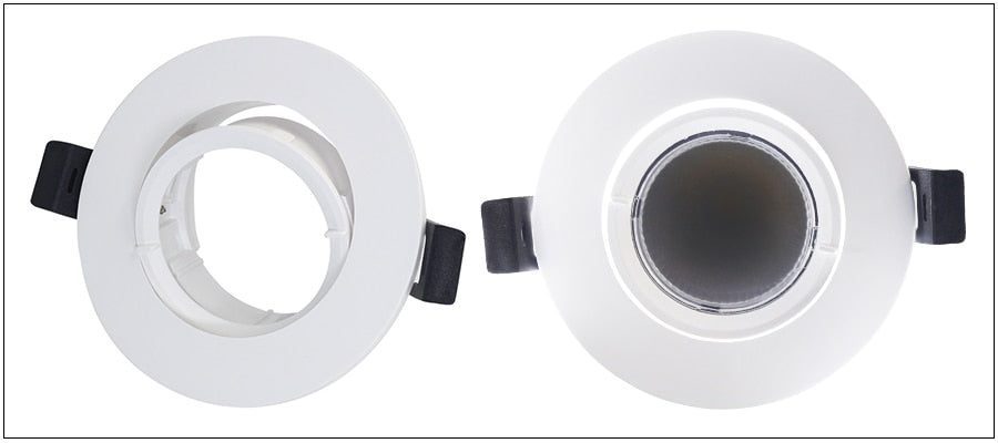 LEDIARY MR16 GU10 Downlight Frame Frosted Plastic White Recessed Ceiling Light Fitting 75mm Cut Hole Anti-glare Design