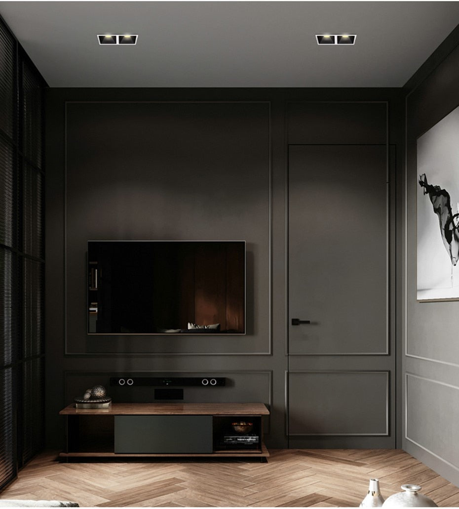 DBF Square Frameless NO Dazzling COB Recessed Downlight 7W 12W 14W 24W LED Ceiling Spot Light for Bedroom Living room Kitchen