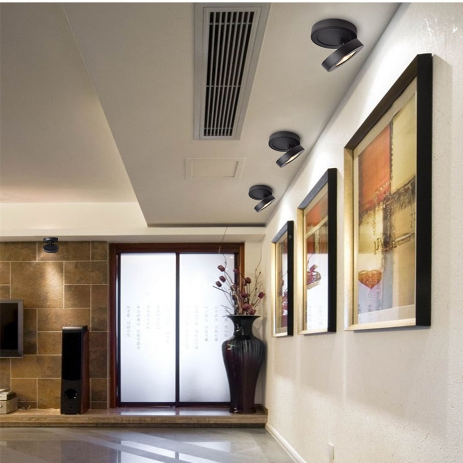 DBF Ultra-thin Round Foldable LED Ceiling Recessed Downlight 3W 5W 7W 10W 360 Angle Adjust 3000K/4000K/6000K Ceiling Spot Light