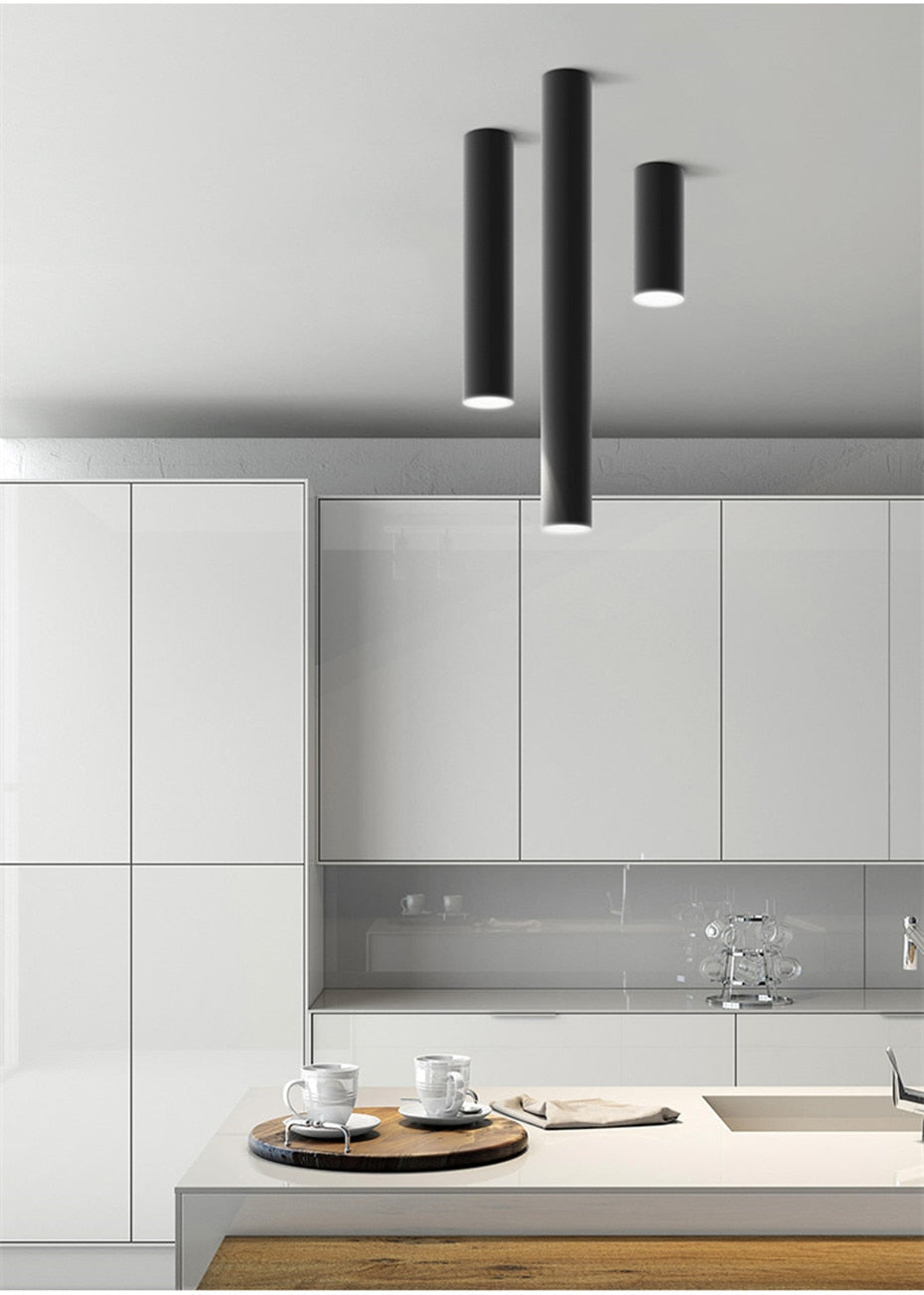 DBF Nordic Europe LED Surface Mounted Ceiling Spot Light 5W White/Black AC85-265V Long Tube Kitchen Bar Living room Home Indoor