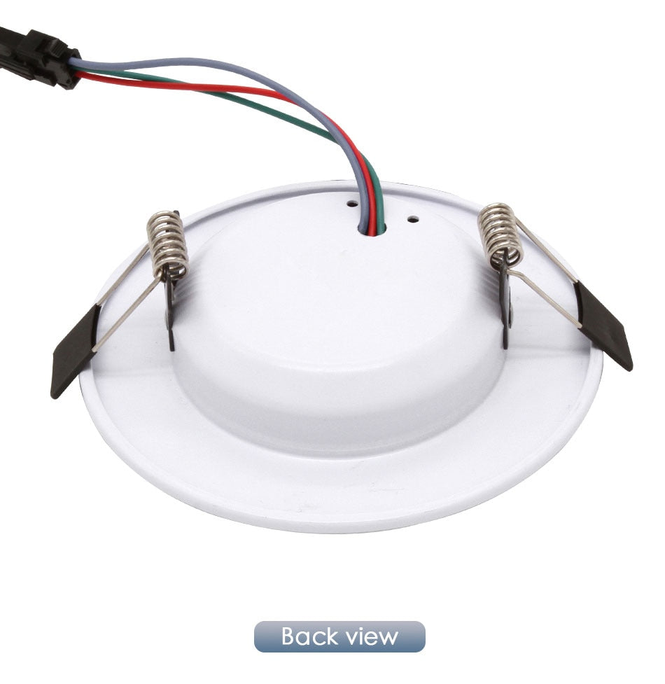 RGB LED Downlight 5W 11cm 10W 12cm Remote Control Dimmable Round Recessed Lamp Colorful Party Bar AC110V 220V 230V Spot Lighting