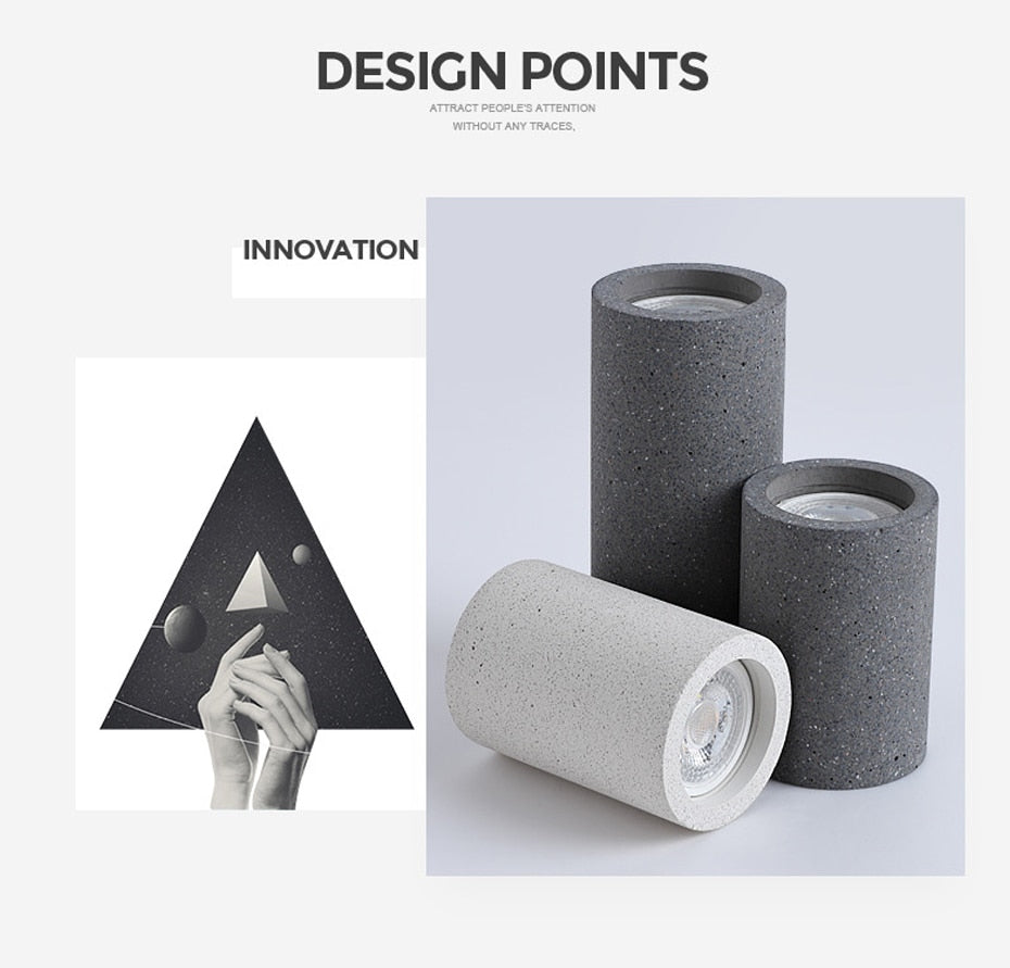 Industrial Style Cement Spotlight Bedside Hanging Wire GU10 Foyer Restaurant Coffee Decoration Downlight Retro Spotlights