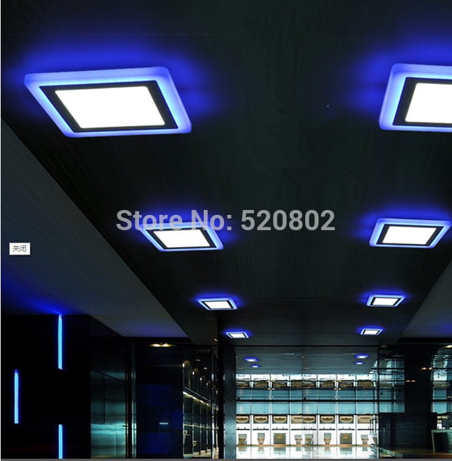LED Panel light 6W 9W 16W 24W 3Model Red green Bule LED Panel Light Double Color LED Ceiling Recessed Down Lamp for Indoor Lights