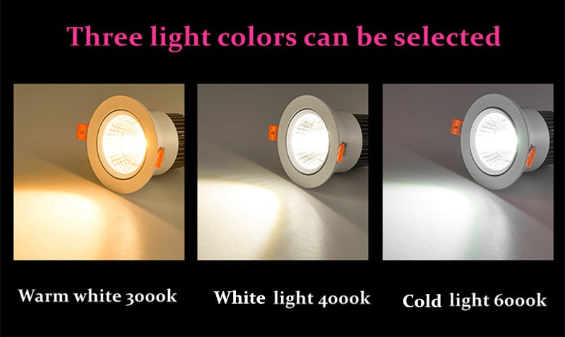 Dimmable AC110V-220V 5W 7W 9W 12W 15W 18W 20W Ceiling downlight Epistar LED Recessed Ceiling lamp Spot light For home illumination