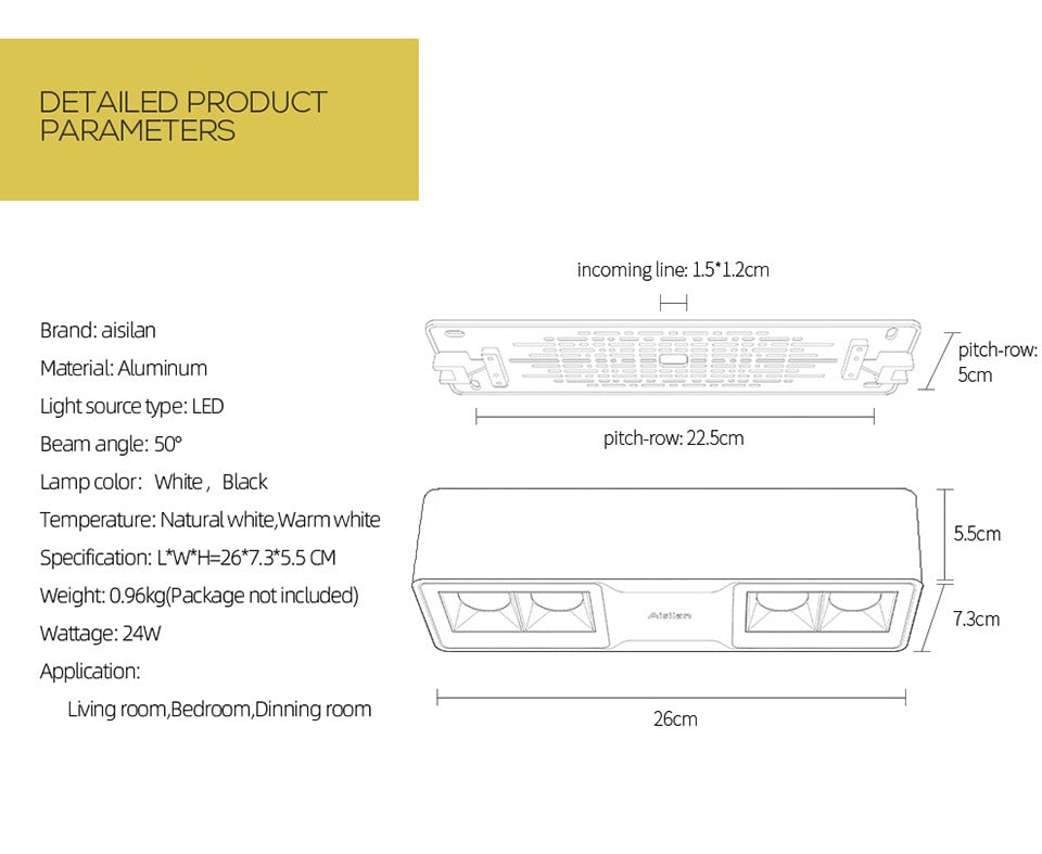Aisilan New Design LED Surface Mounted Downlights Ceiling Spotlight Living Room Bedroom Nordic No Main Light Source Design