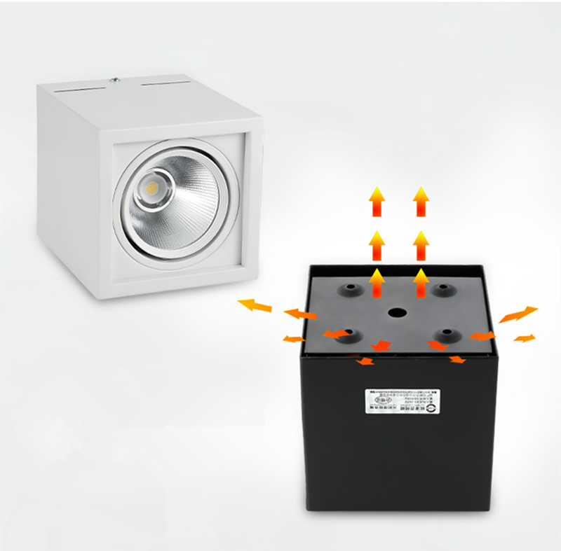 LED 1PCS white Black Surface Mounted adjustment LED Dimmable Downlights 10w 20w COB LED Ceiling lamp Spot Lights AC110-220V LED Lamp