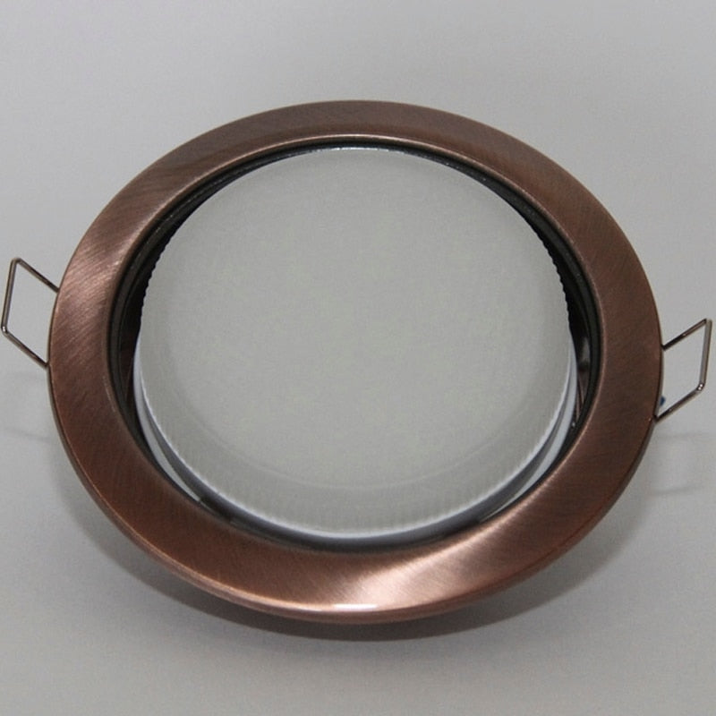 GX53 H4 Recessed Ceiling Downlight Round Spotlight Cut Hole Spot Lamp Fitting Frame Bulb Replaceable GX53 Sockets