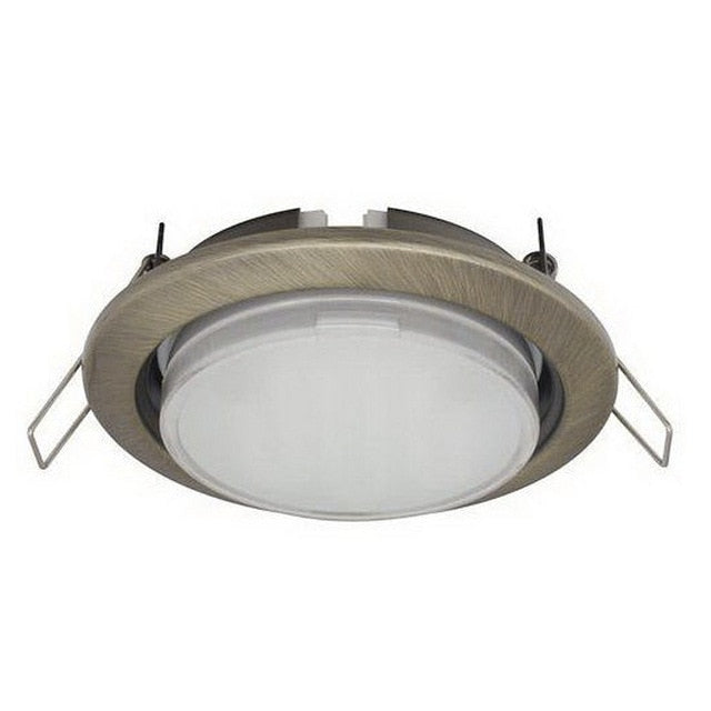 GX53 H4 Recessed Ceiling Downlight Round Spotlight Cut Hole Spot Lamp Fitting Frame Bulb Replaceable GX53 Sockets