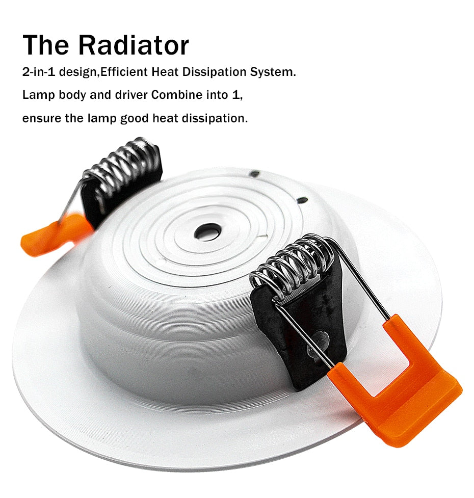 10pcs/Lot Round White SMD 2835 LED Recessed Downlight 3W 5W 7W 9W 12W Driverless AC220V Ceiling Spot Light Indoor Lighting