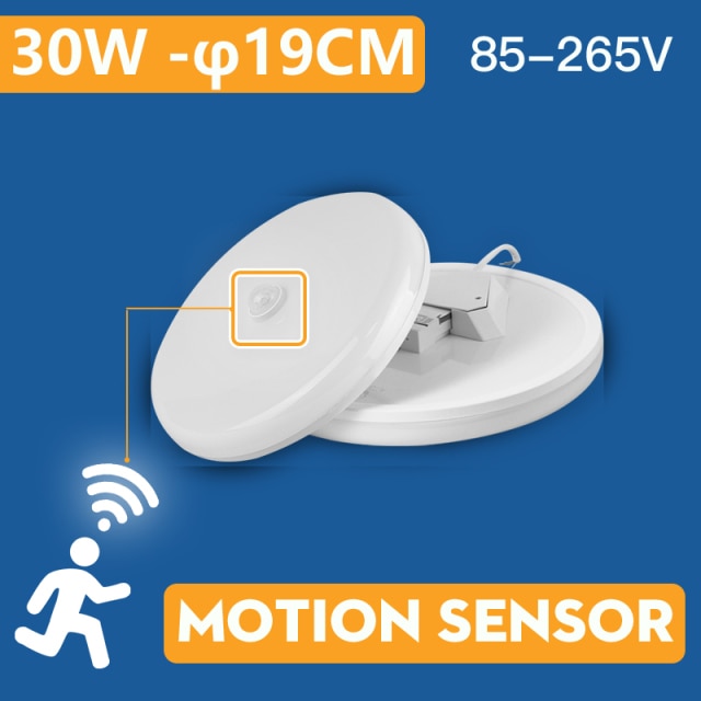 Motion Sensor Led Ceiling Light Fixtures Surface Mounted Ceiling Lamp 12W 18W 30W 50W Panel Night Light 220V For Home Bedroom