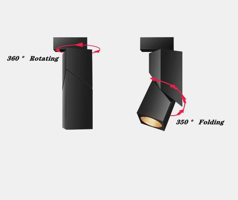 Folding 360° Rotation Dimmable LED Downlights 15W/20W COB LED Ceiling Spot Lights 85~265V LED Background Lamps Indoor Lighting