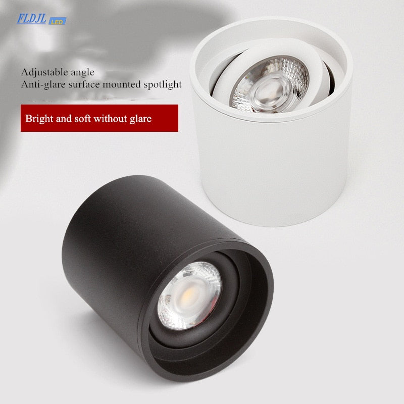 Dimmable LED spotlight 5W 7W 10W 15W 20W 110v/220v downlight angle adjustable ceiling type living room bedroom household spotlight