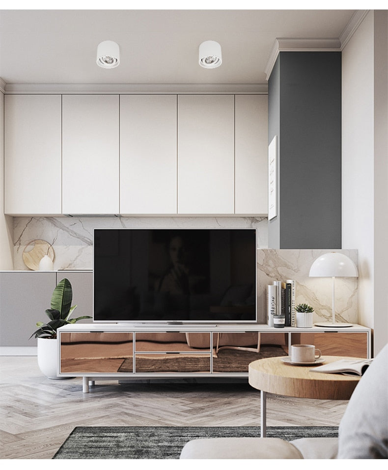 Dimmable LED spotlight 5W 7W 10W 15W 20W 110v/220v downlight angle adjustable ceiling type living room bedroom household spotlight