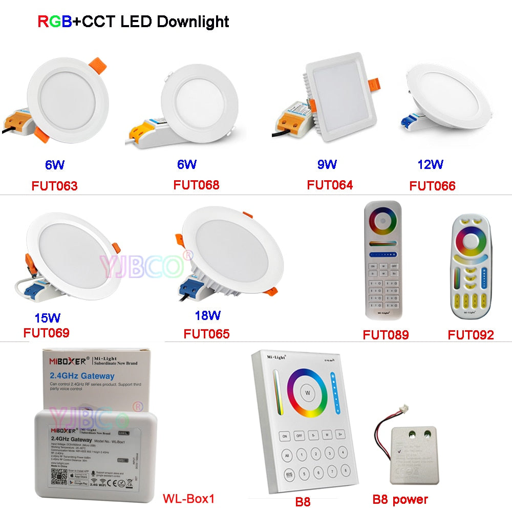 MiBOXER 6W/9W/12W/15W/18W RGB+CCT LED Downlight AC110V 220V Dimmable FUT061/FUT063/FUT066/FUT068/FUT069