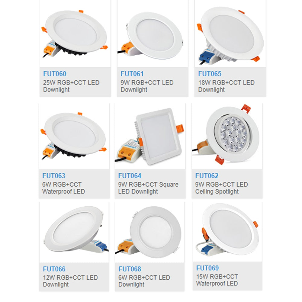 Milight 6W 9W 12W 15W 18W 25W RGB+CCT LED Downlight Ceiling Spotlight AC110V 220V FUT060 061 062 063 064 065 066 068 069 Spotlight