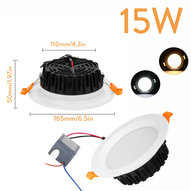 LED Recessed Ceiling Light Fixture Downlight Lamp + Driver Spotlight 6W 8W 12W 15W 27W 40W Lighting For Home Office Decoration