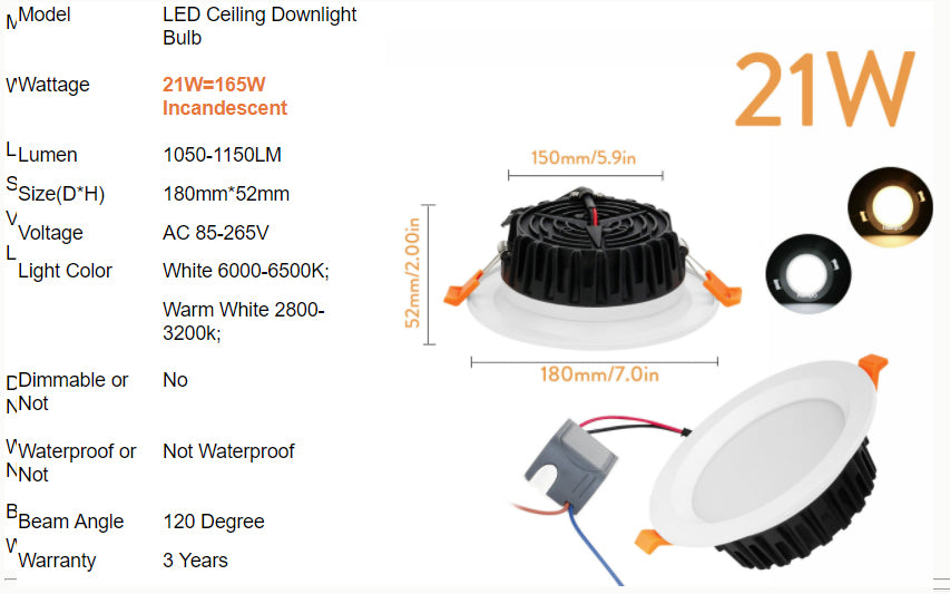 LED Recessed Ceiling Light Fixture Downlight Lamp + Driver Spotlight 6W 8W 12W 15W 27W 40W Lighting For Home Office Decoration