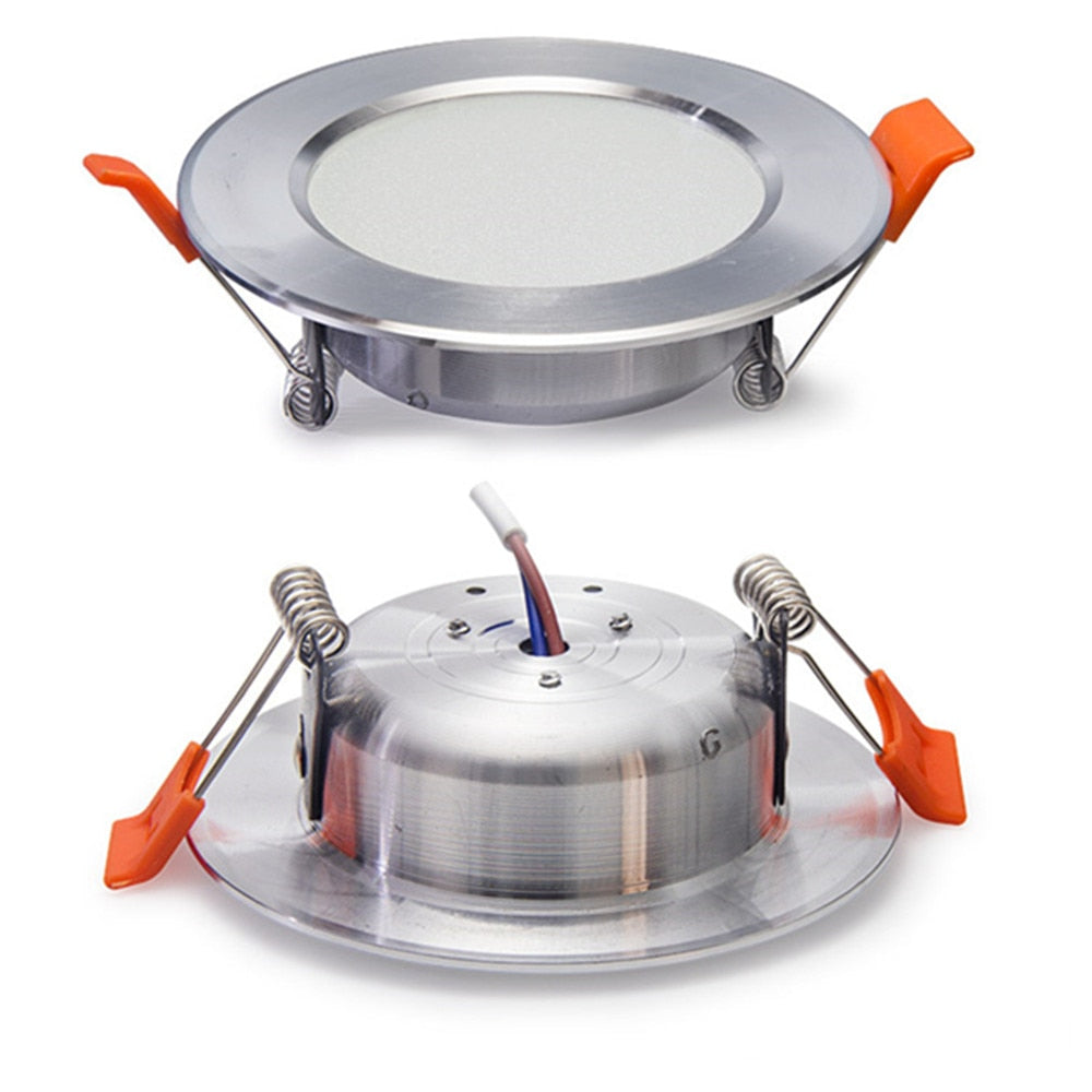 Ultra Thin Downlight Aluminum Recessed Led Downlight Silver White-Silver 3W 5W 7W 9W AC220V Led Ceiling Lamp Spot Led Lighting