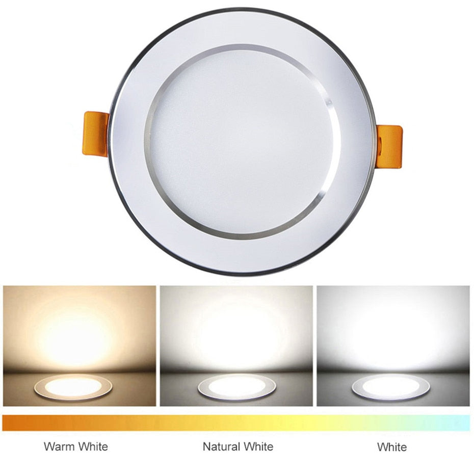 Ultra Thin Downlight Aluminum Recessed Led Downlight Silver White-Silver 3W 5W 7W 9W AC220V Led Ceiling Lamp Spot Led Lighting