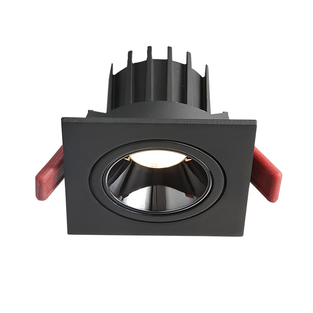 Angle Adjustable Anti-glare Square LED COB Recessed Downlight 7W 12W LED Ceiling Spot Light Kitchen Living room Indoor