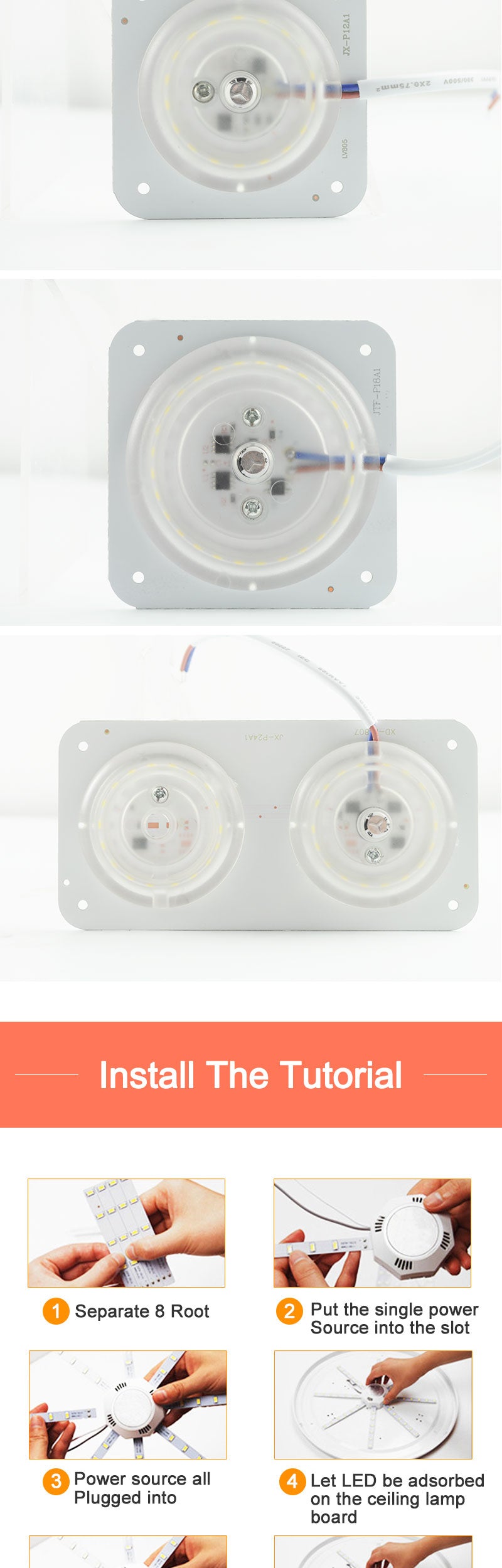 Led Downlight Accessory Octopus Magnetic plate Ring Light Led Lamp 12W 16W 20W 24W 220V For Ceiling Lamp Absorb dome Replace