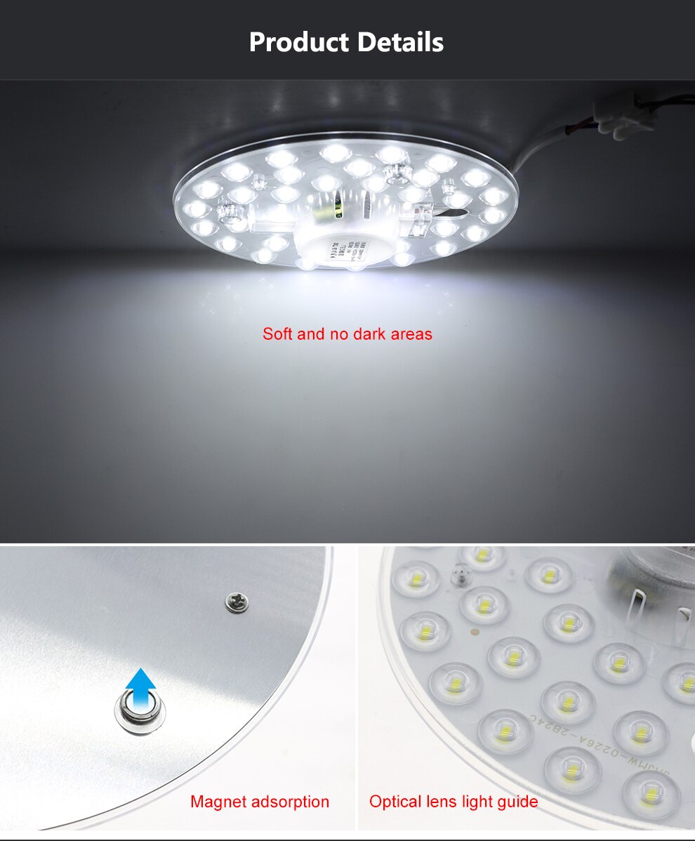 LED Panel Downlight AC220V 12W 18W 24W 36W 2835 SMD High Brightness LED Module Lighting Source for Ceiling Lamps Indoor Lighting