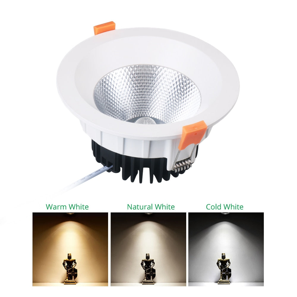 White Led Downlight Aluminum 90-260V AC Round Led Lamp Foyer Recessed Luminaire Panel Light Spot Ceiling downlights