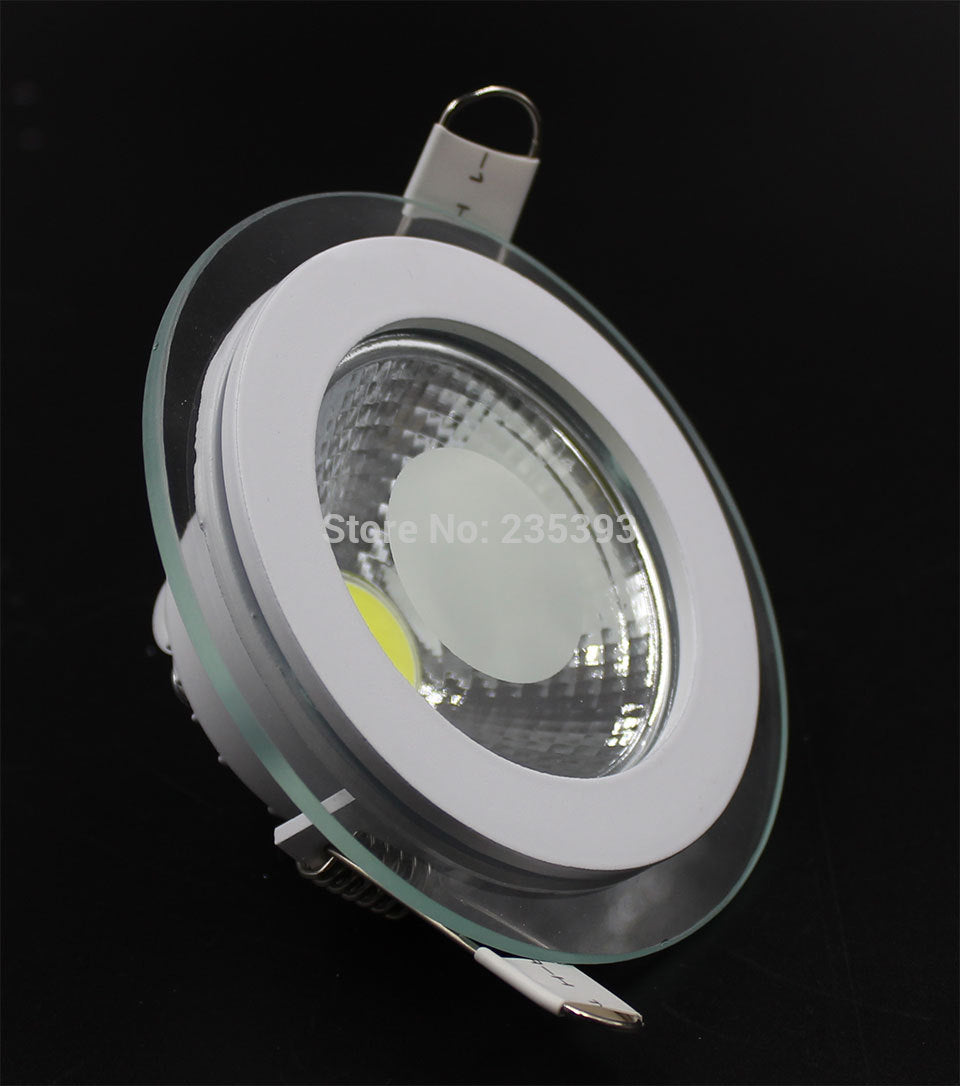 LED Downlight COB Dimmable 7W 10W 12W 15W 20W 30W LED COB Panel Light AC85-265V Recessed COB Downlight Glass Cover LED Spot bulb