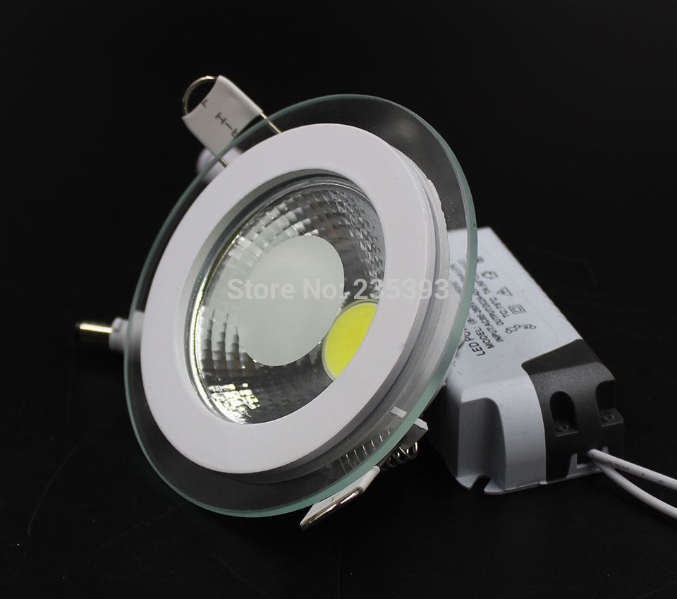 LED Downlight COB Dimmable 7W 10W 12W 15W 20W 30W LED COB Panel Light AC85-265V Recessed COB Downlight Glass Cover LED Spot bulb