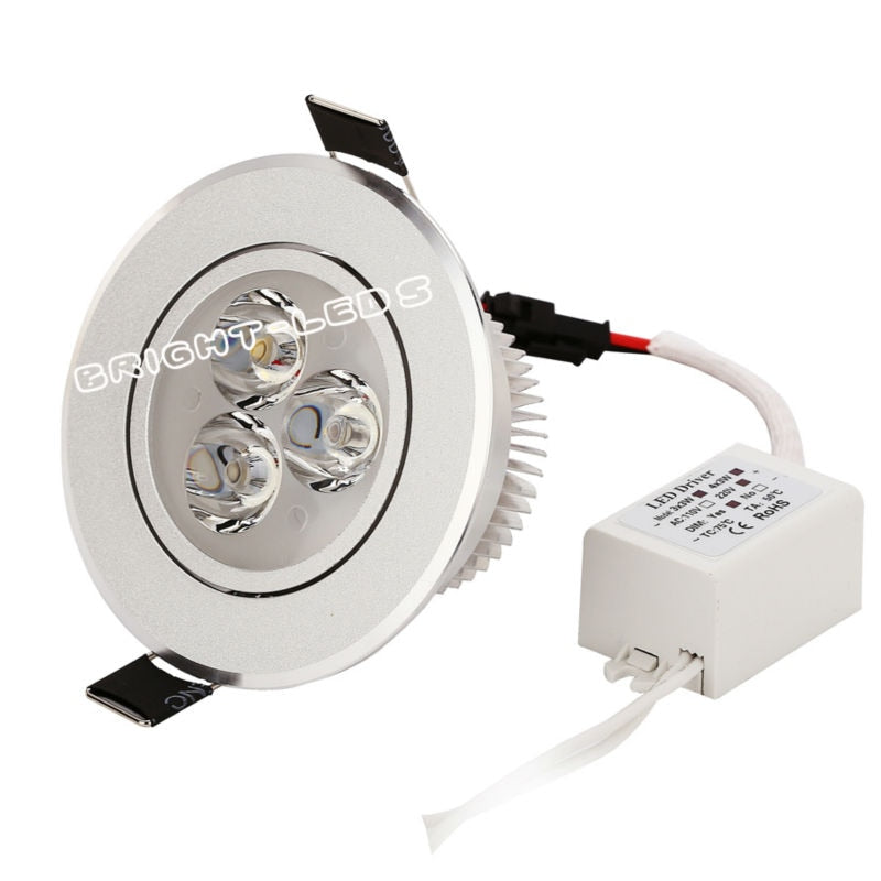 LED Downlight 20pcs/lot wholesale price 3W 9W 12W 15W 21W led downlights Recessed AC85-265V silver 110-770LM Cold /Pure/Warm white