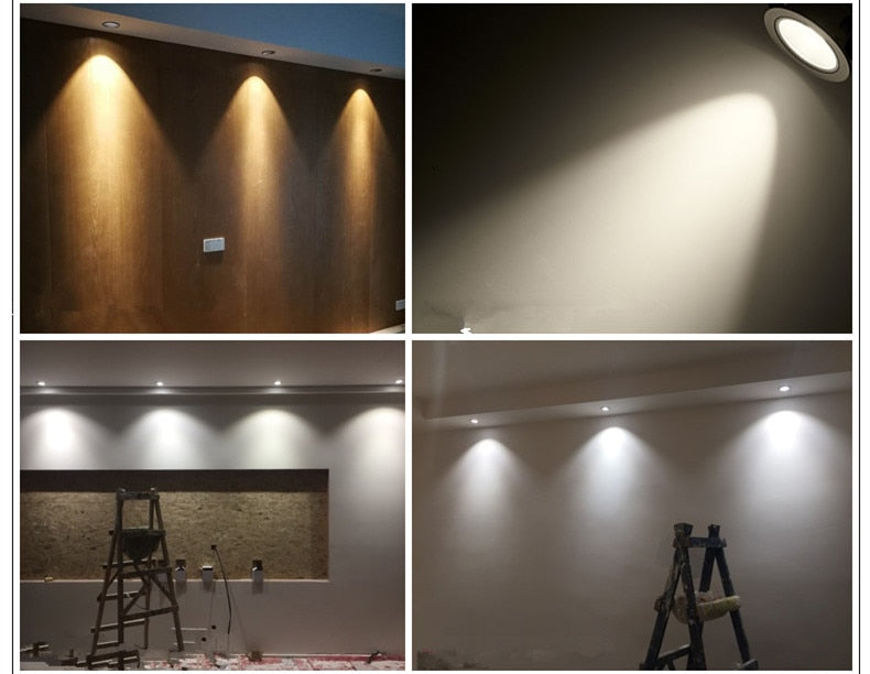 Dimmable LED Downlight 7W 10W 15W 18W 85-265V COB LED DownLights Dimmable COB Spot Recessed Down light Light Bulb white body