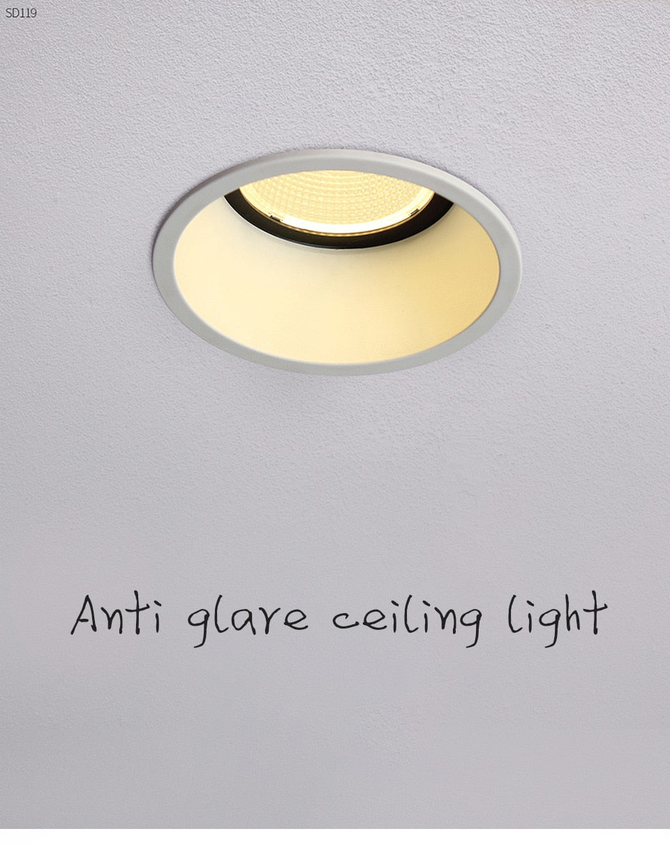 Aisilan Recessed LED Modern Dimmable Downlight Angle Adjustable Built-in LED Spot light Narrow border 7W for Indoor Lighting