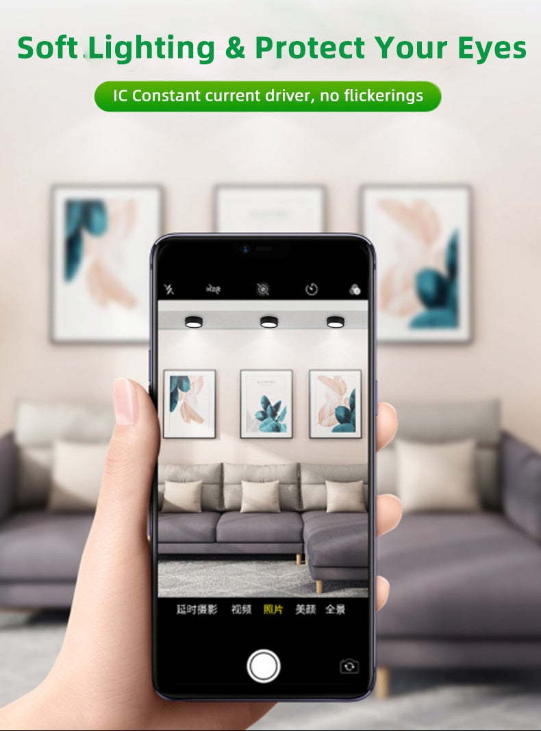 LED Downlight Mini Surface Mounted AC85-265V 5W 10W 15W Panel Spot Light Ultra Thin Ceiling Lamps Indoor Lighting For Kitchen