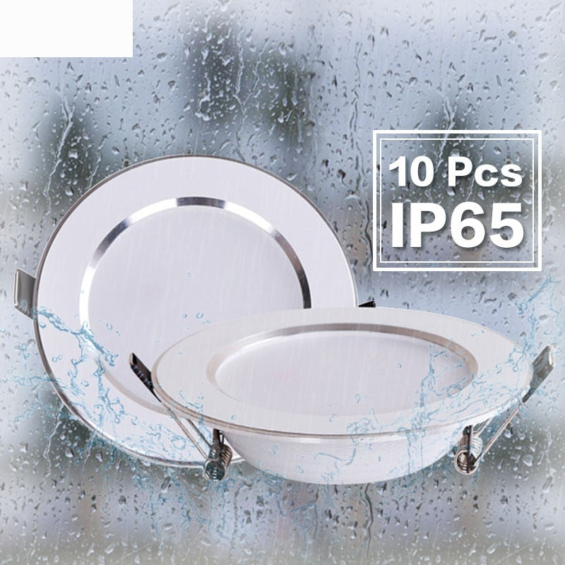 LED Downlight 10pcs lot Dimmable Waterproof LED Down lights 5W 7W 9W 12W 15W 18W LED Downlight Outdoor Leds Ceiling Lamp For Bathroom Bulb