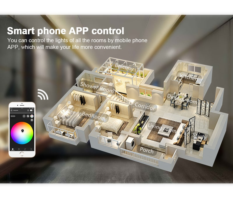 GLEDOPTO Zigbee ZLL 6W/9W/12W RGB+CCT LED Ceiling Light Smart Home Waterproof Remote Control Downlight work with Alexa Echo Plus