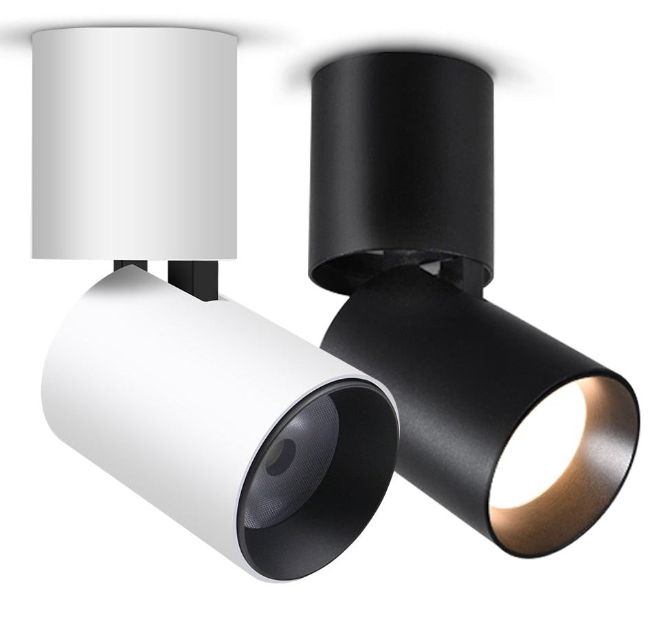 Foldable LED Surface Mounted Downlight 7W 12W Black/White Housing 360 Degree Rotatable 3000K/4000K/6000K Ceiling Spot Light