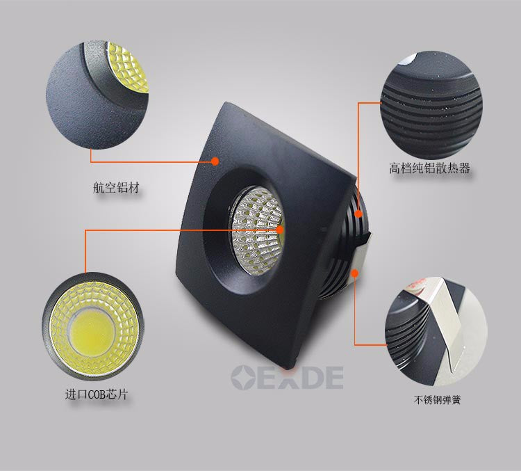 Downlight 10pcs Dimmable Mini LED downlight 5W COB Downlight Cabinet AC85-265V LED Jewelry lamp bookcase led ceiling