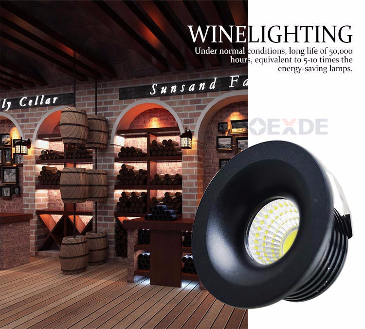 Downlight 10pcs Dimmable Mini LED downlight 5W COB Downlight Cabinet AC85-265V LED Jewelry lamp bookcase led ceiling