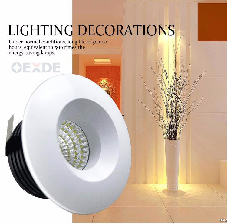 Downlight 10pcs Dimmable Mini LED downlight 5W COB Downlight Cabinet AC85-265V LED Jewelry lamp bookcase led ceiling