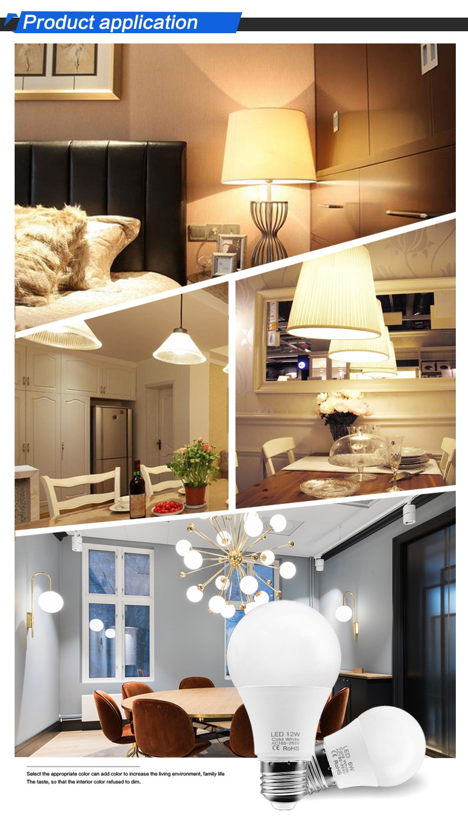 LED Light Bulb 18W 15W 12W 9W 6W 3W 240V 220V 6pcs/Lot E27 Lampara LED Lamp Indoor Lighting For Home Chandeliers Spotlight