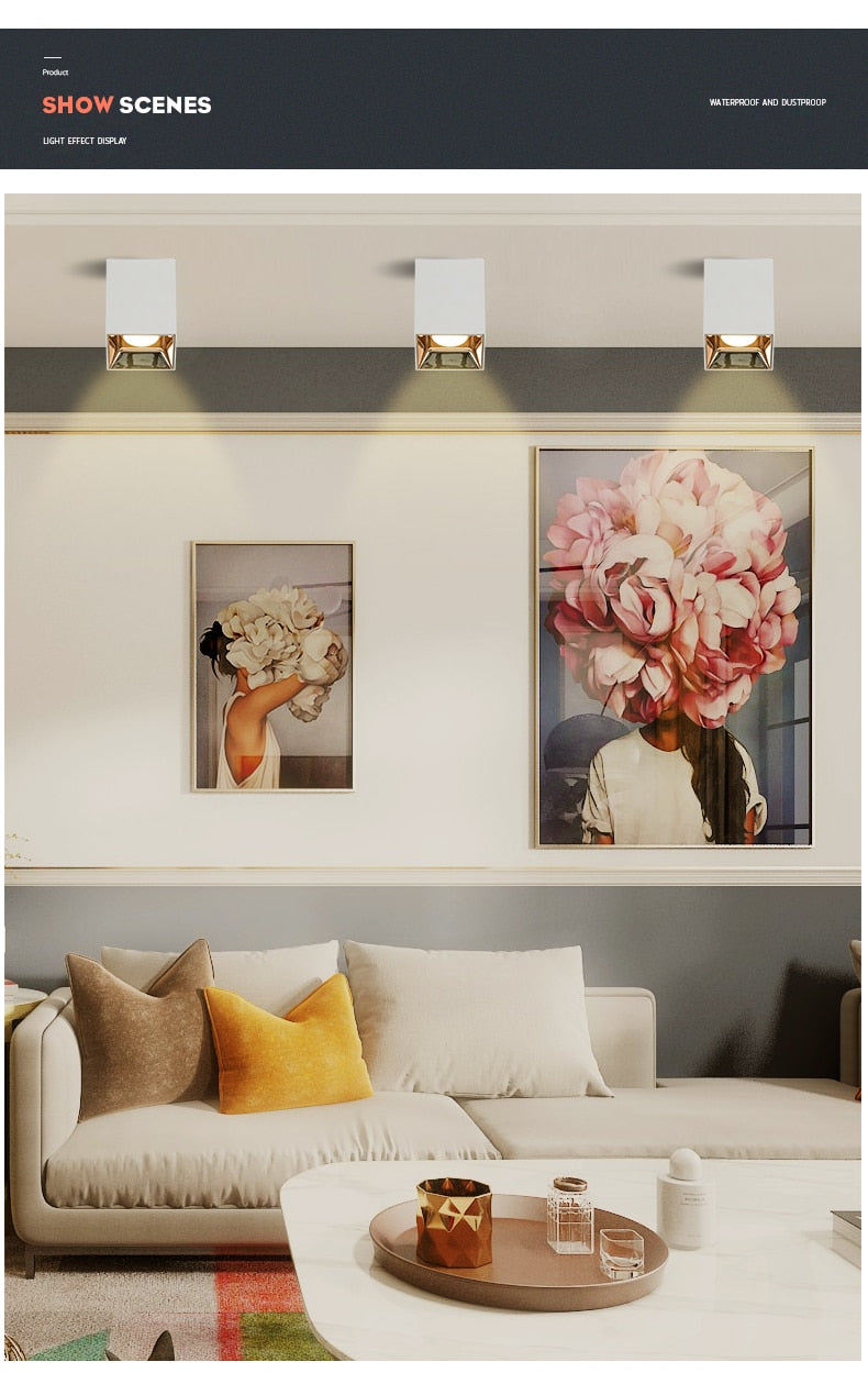 Square LED Spotlight Corridor / Cloakroom for Living room, Kitchen, Bedroom Ceiling lights 10W 20W Downligh AC100-240V