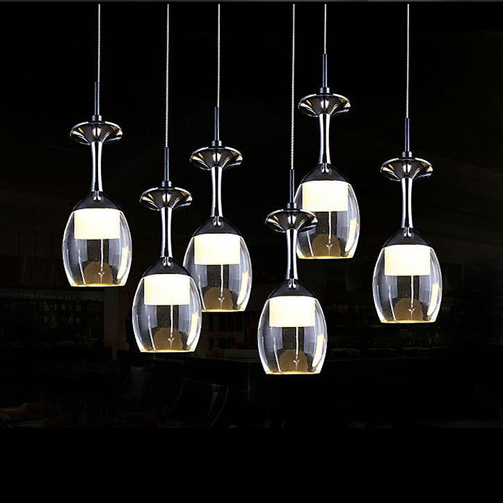 Modern LED Wine Glass Pendant Lamp Fixture Lighting Chandelier Downlight NEW 110-220V