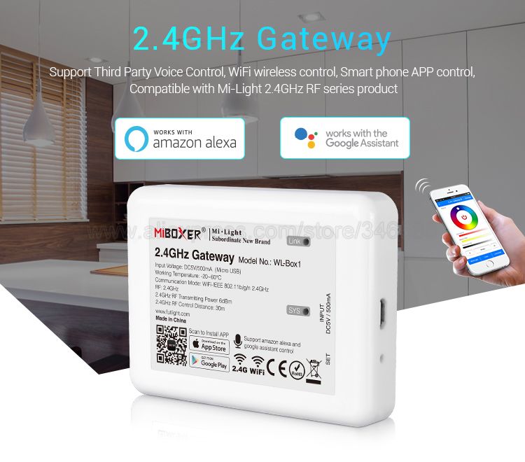 Mi.Light 4x 12W RGB + CCT Downlight with Driver AC85-260V FUT066 +1x WiFi iBox1 Lamp +1x 2.4G Wireless RF 4-Zone Touch Remote