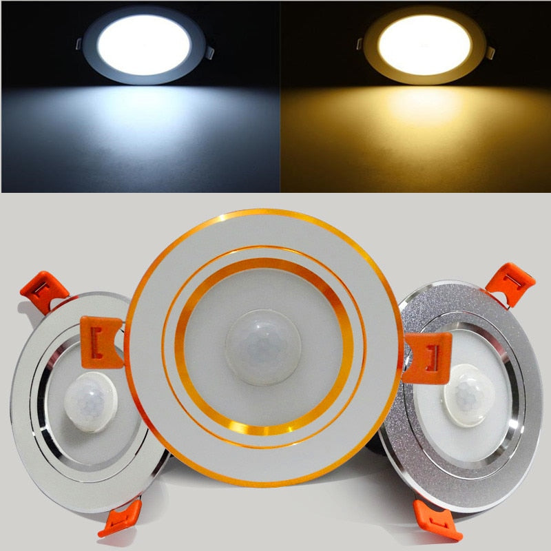 LED Downlight PIR Motion Sensor Ceiling Lamps 7W 9W 12W Smart Home Step Light Wall Corridor Lamp Hallway Stairs Depot Lighting