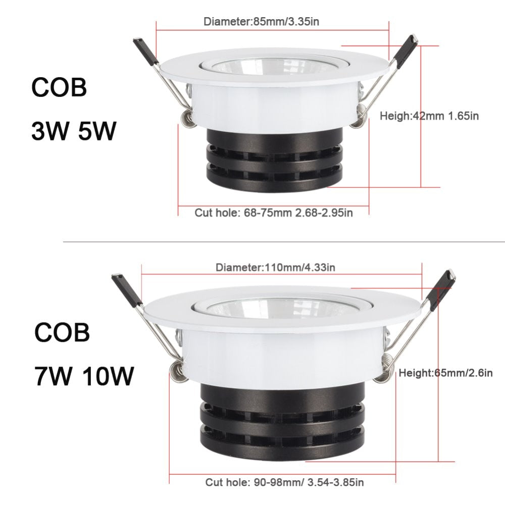 NEW Mini 3W 5W 10W COB LED Downlight Dimmable Recessed Lamp Spot Light for ceiling home office hotel 110V 220V