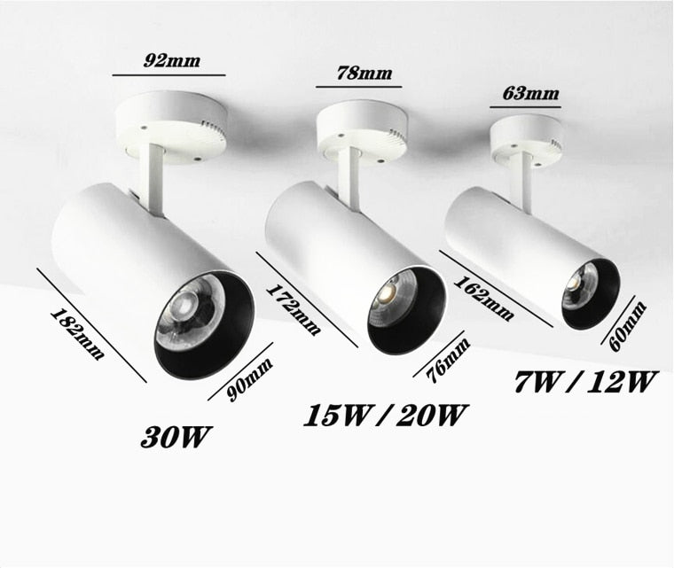 Surface Mounted LED Downlights Foldable 360° Rotatable COB LED Ceiling Spot lights 12W15W20W LED Lamps Background Wall Lighting